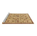 Sideview of Machine Washable Persian Brown Traditional Rug, wshtr4298brn