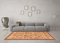 Machine Washable Persian Orange Traditional Rug, wshtr4298org