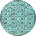 Round Persian Light Blue Traditional Rug, tr4298lblu