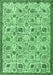 Machine Washable Persian Emerald Green Traditional Area Rugs, wshtr4298emgrn