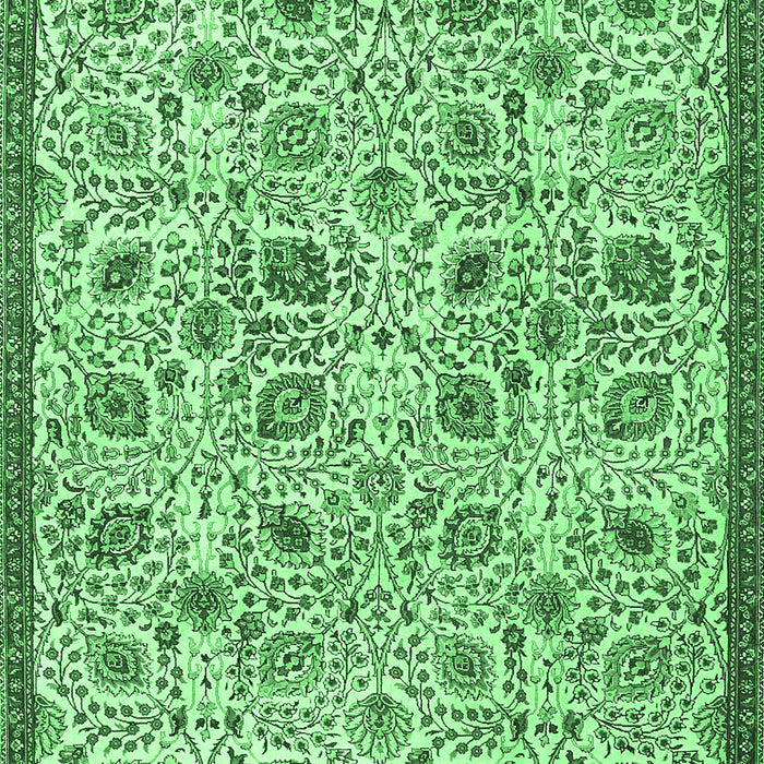 Machine Washable Persian Emerald Green Traditional Area Rugs, wshtr4298emgrn