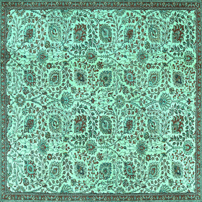Square Persian Turquoise Traditional Rug, tr4298turq