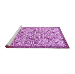 Sideview of Machine Washable Persian Purple Traditional Area Rugs, wshtr4298pur