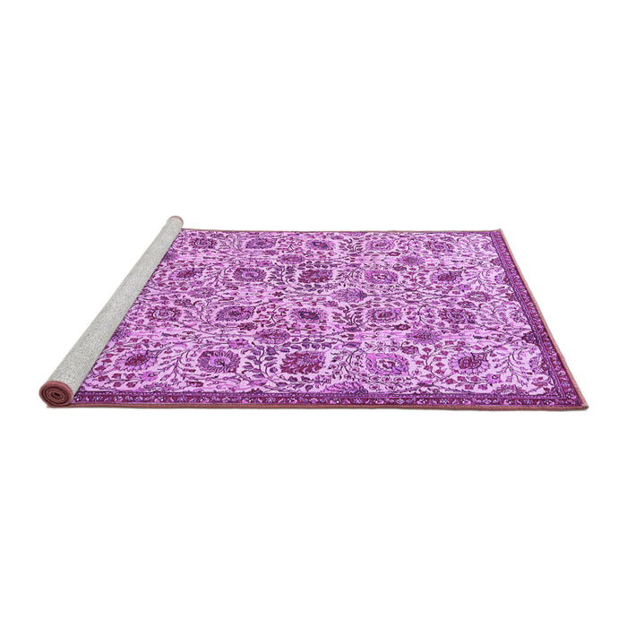 Sideview of Machine Washable Persian Purple Traditional Area Rugs, wshtr4298pur