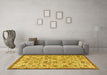 Machine Washable Persian Yellow Traditional Rug in a Living Room, wshtr4298yw