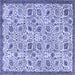 Square Persian Blue Traditional Rug, tr4298blu