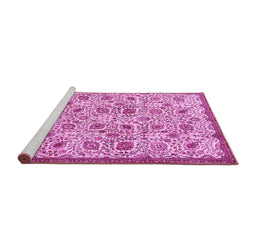 Sideview of Machine Washable Persian Pink Traditional Rug, wshtr4298pnk