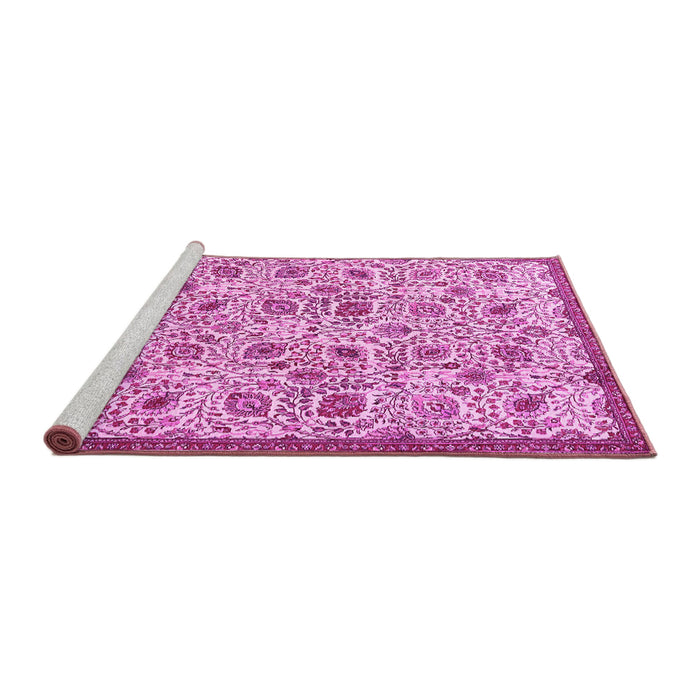 Sideview of Machine Washable Persian Pink Traditional Rug, wshtr4298pnk