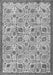 Serging Thickness of Machine Washable Persian Gray Traditional Rug, wshtr4298gry