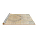 Sideview of Machine Washable Traditional Deep Peach Orange Rug, wshtr4299