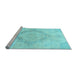 Sideview of Machine Washable Persian Light Blue Traditional Rug, wshtr4299lblu