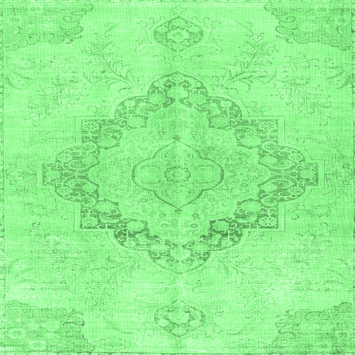 Square Persian Emerald Green Traditional Rug, tr4299emgrn