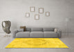 Machine Washable Persian Yellow Traditional Rug in a Living Room, wshtr4299yw