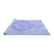 Sideview of Machine Washable Persian Blue Traditional Rug, wshtr4299blu