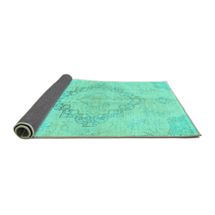 Sideview of Persian Turquoise Traditional Rug, tr4299turq