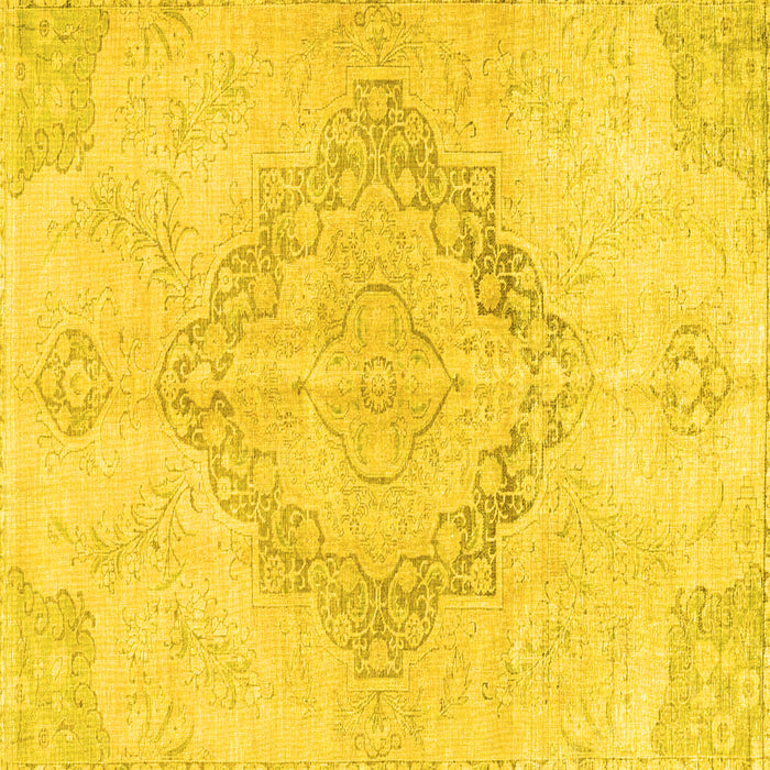 Square Persian Yellow Traditional Rug, tr4299yw