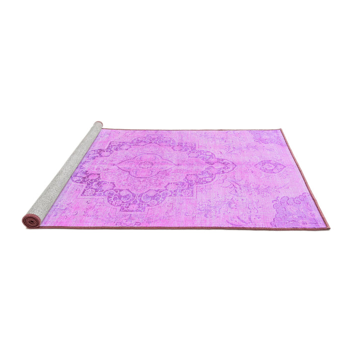 Sideview of Machine Washable Persian Purple Traditional Area Rugs, wshtr4299pur