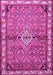 Machine Washable Persian Pink Traditional Rug, wshtr429pnk