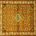 Square Machine Washable Persian Yellow Traditional Rug, wshtr429yw