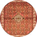 Square Persian Orange Traditional Rug, tr429org