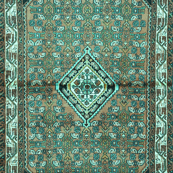 Machine Washable Persian Turquoise Traditional Area Rugs, wshtr429turq