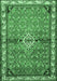 Machine Washable Persian Emerald Green Traditional Area Rugs, wshtr429emgrn