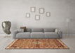 Machine Washable Persian Brown Traditional Rug in a Living Room,, wshtr429brn