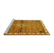 Sideview of Machine Washable Persian Yellow Traditional Rug, wshtr429yw