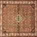 Square Persian Brown Traditional Rug, tr429brn