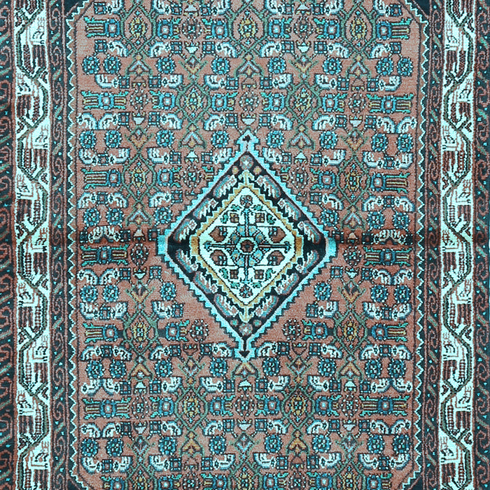 Machine Washable Persian Light Blue Traditional Rug, wshtr429lblu