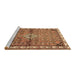 Sideview of Machine Washable Persian Brown Traditional Rug, wshtr429brn