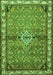 Serging Thickness of Machine Washable Persian Green Traditional Area Rugs, wshtr429grn