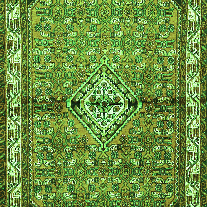 Serging Thickness of Machine Washable Persian Green Traditional Area Rugs, wshtr429grn