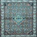 Square Machine Washable Persian Light Blue Traditional Rug, wshtr429lblu