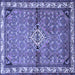 Square Machine Washable Persian Blue Traditional Rug, wshtr429blu