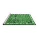 Sideview of Machine Washable Persian Emerald Green Traditional Area Rugs, wshtr429emgrn