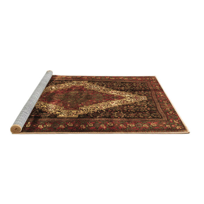 Sideview of Machine Washable Persian Brown Traditional Rug, wshtr42brn