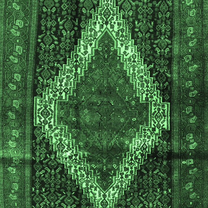 Machine Washable Persian Emerald Green Traditional Area Rugs, wshtr42emgrn
