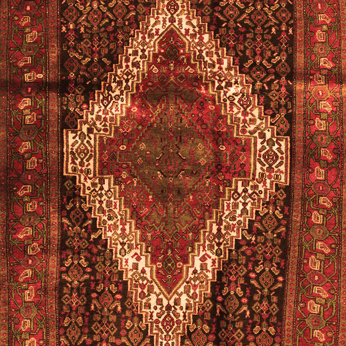 Serging Thickness of Machine Washable Persian Orange Traditional Area Rugs, wshtr42org