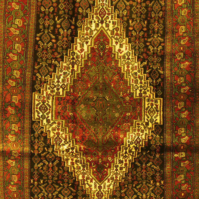 Machine Washable Persian Yellow Traditional Rug, wshtr42yw
