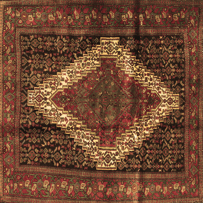 Square Machine Washable Persian Brown Traditional Rug, wshtr42brn
