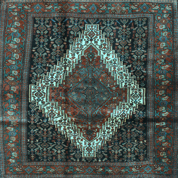 Square Machine Washable Persian Light Blue Traditional Rug, wshtr42lblu