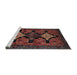 Sideview of Machine Washable Traditional Brown Rug, wshtr43