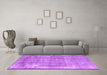 Machine Washable Persian Purple Traditional Area Rugs in a Living Room, wshtr4300pur