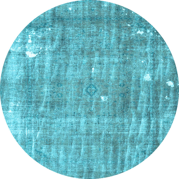 Round Machine Washable Persian Light Blue Traditional Rug, wshtr4300lblu