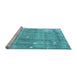 Sideview of Machine Washable Persian Light Blue Traditional Rug, wshtr4300lblu