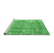 Sideview of Machine Washable Persian Emerald Green Traditional Area Rugs, wshtr4300emgrn