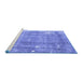 Sideview of Machine Washable Persian Blue Traditional Rug, wshtr4300blu