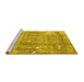 Sideview of Machine Washable Persian Yellow Traditional Rug, wshtr4300yw