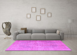 Machine Washable Persian Purple Traditional Area Rugs in a Living Room, wshtr4301pur